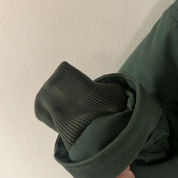 Woolrich Vintage Coyote Fur Trim Parka Green Plaid Lined Coat XL - Picture 15 of 16